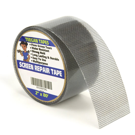 Teegan Fiberglass Covering Wire Mesh Tape- 2 In X 6.7 Ft  Black
