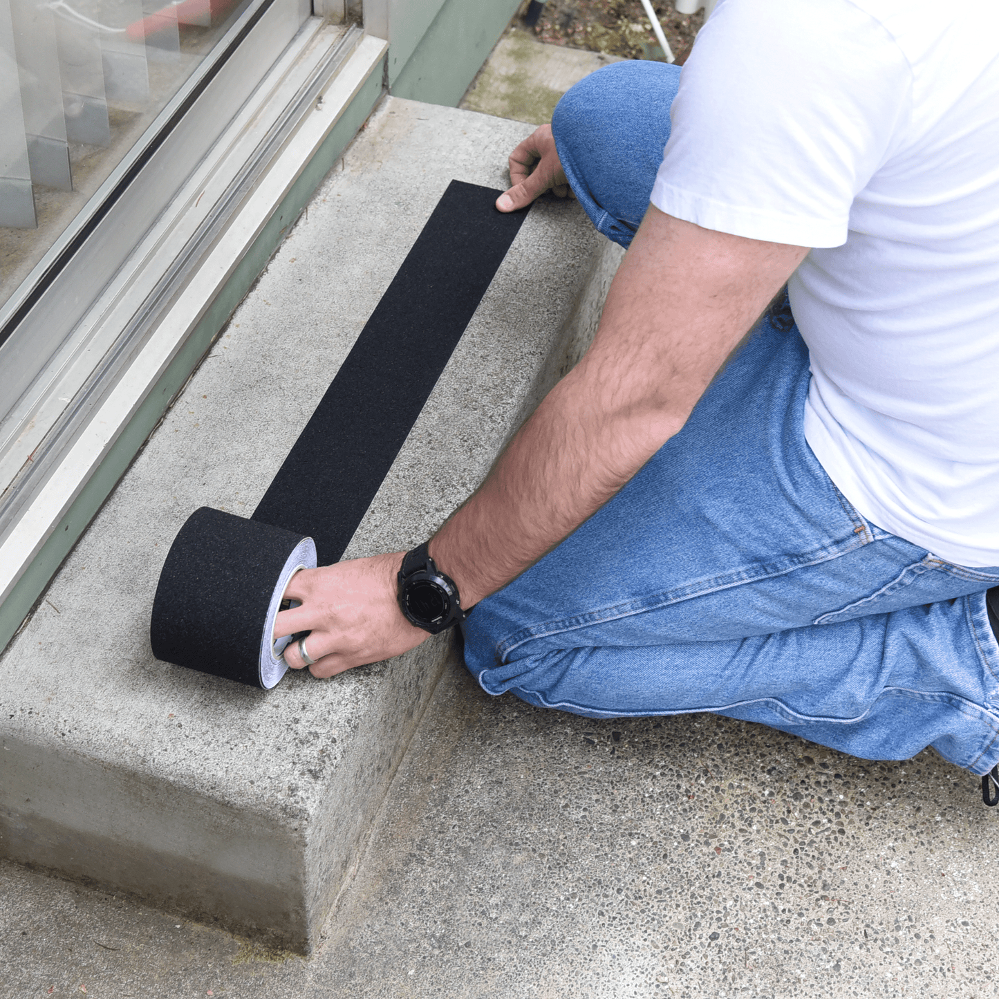 Teegan Gaffer Anti Slip Tape, 4 Inches x 30 Feet, 80 Grit Black
