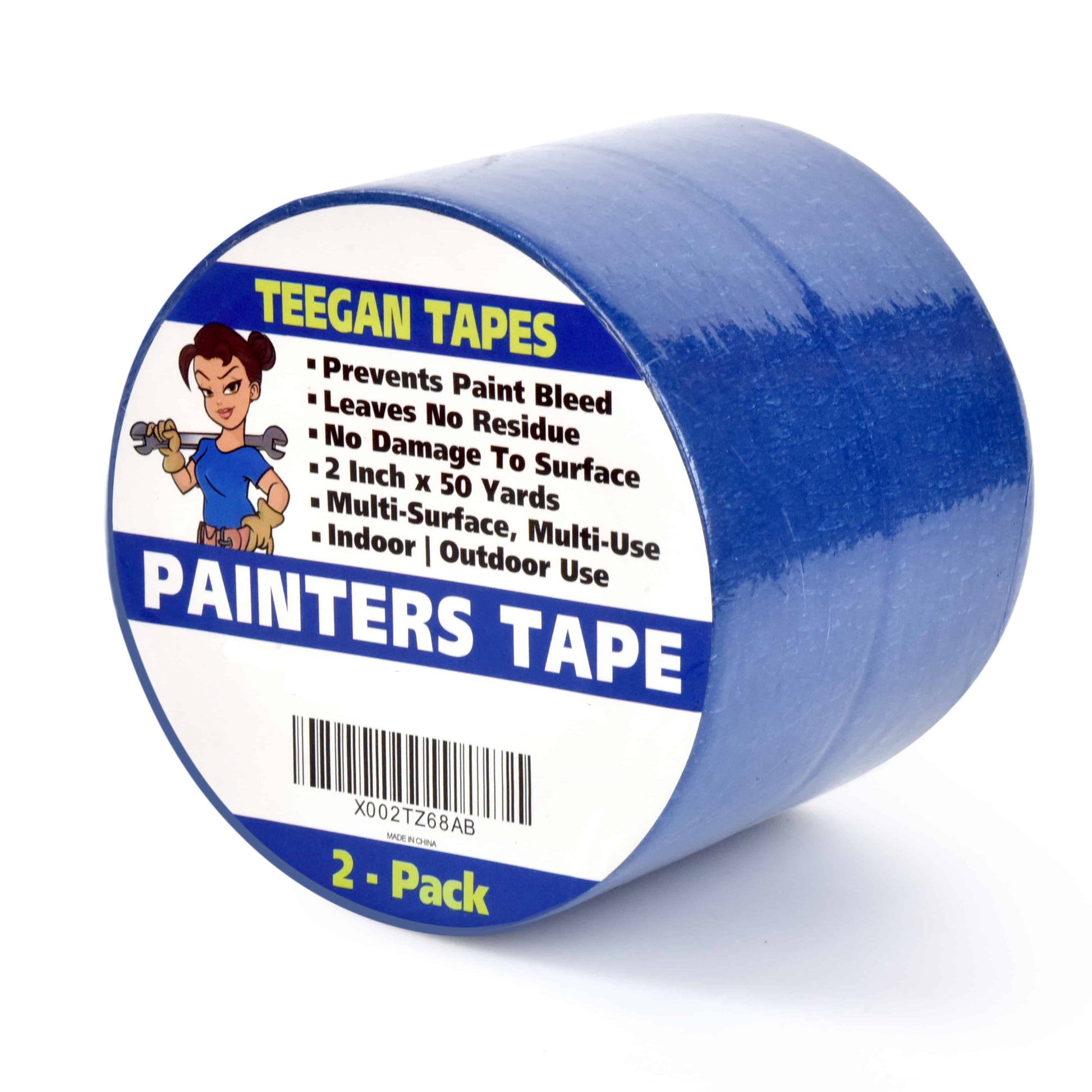 Blue Painters Tape (2-Pack), 2 Inch by 50 yards