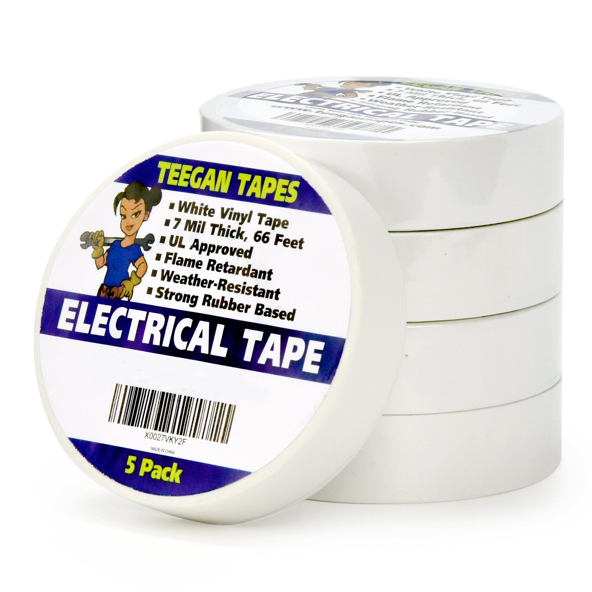 Electrical Tape -5 Pack White Vinyl – Teegan Tapes